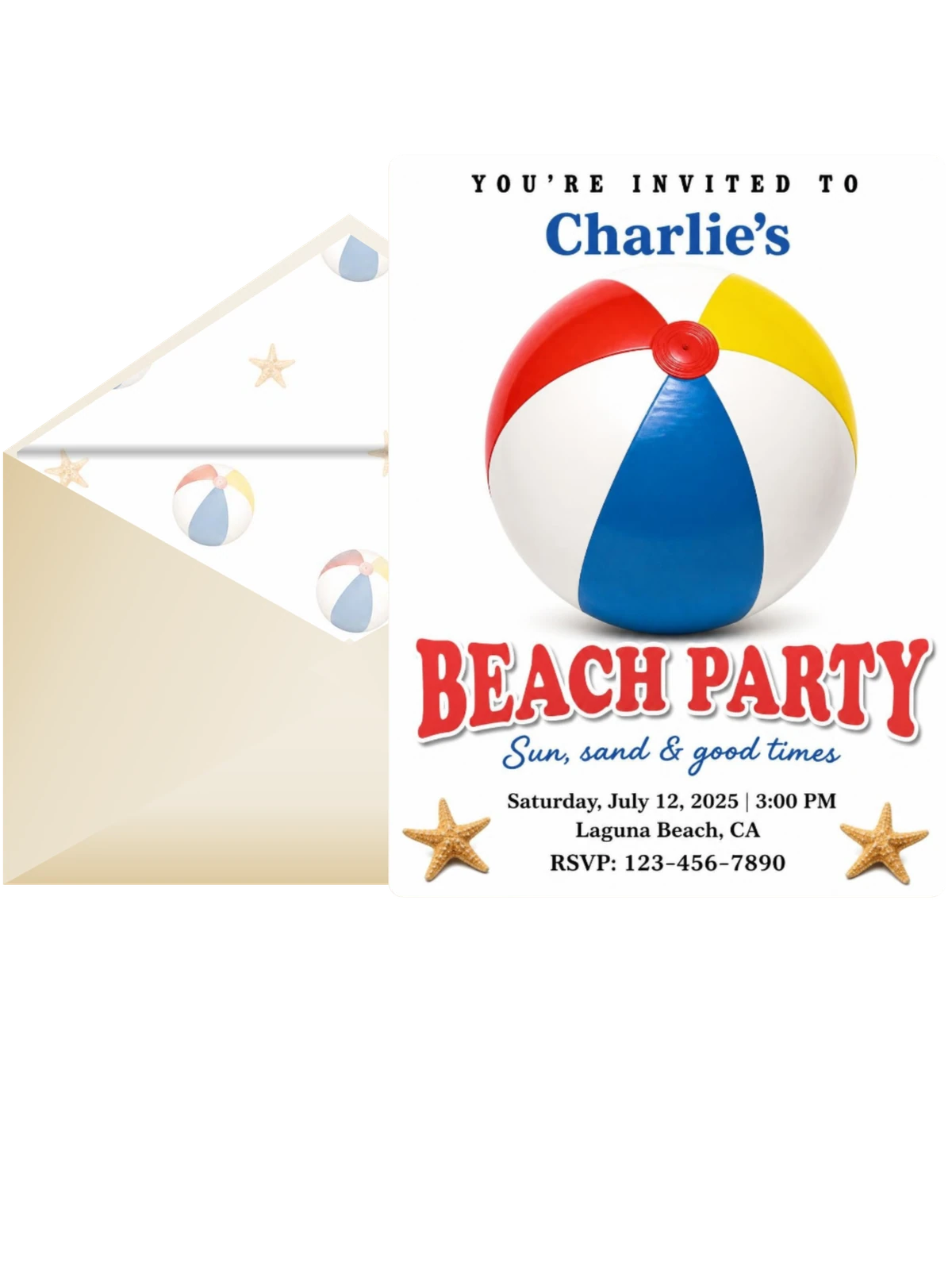 Beach Ball Beach Party Invitation