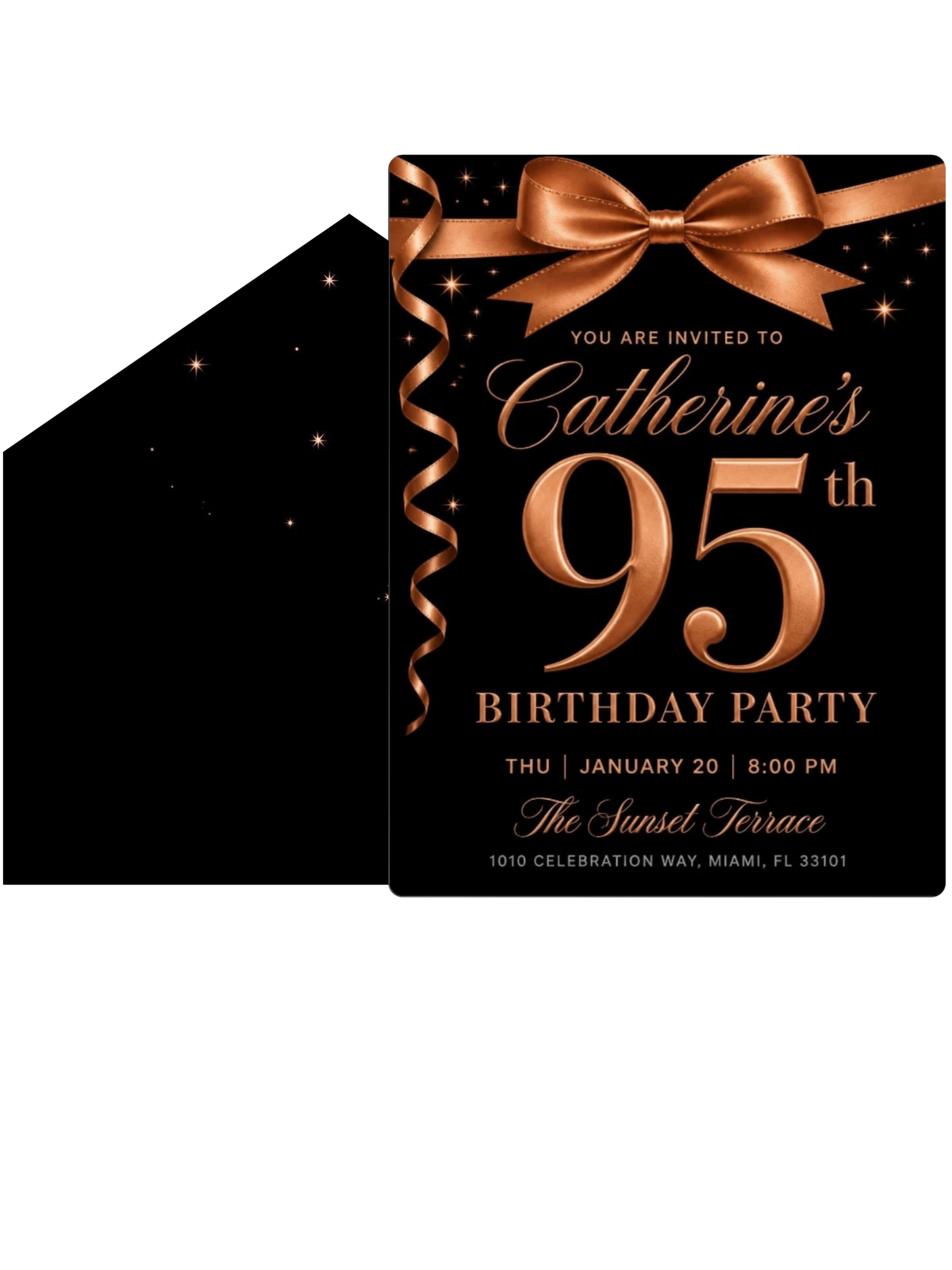 Rose Gold Ribbon 95th Birthday