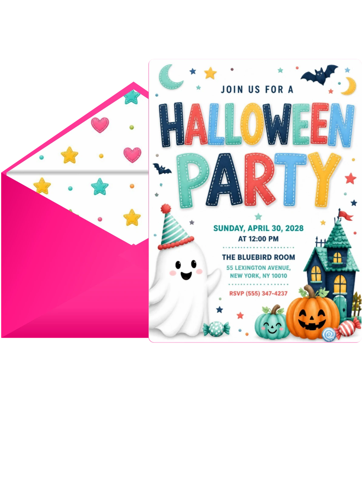 Friendly Ghost Halloween Party Invitation