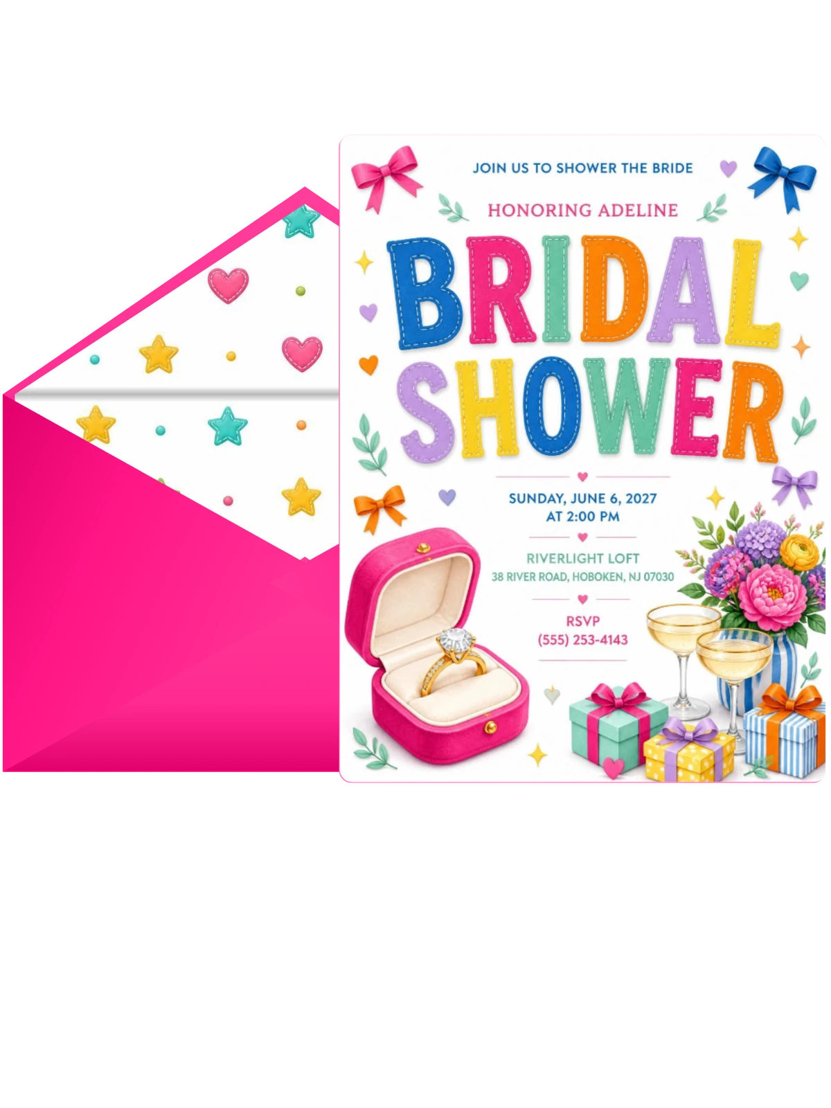 Pink Velvet Bridal Shower Invitation