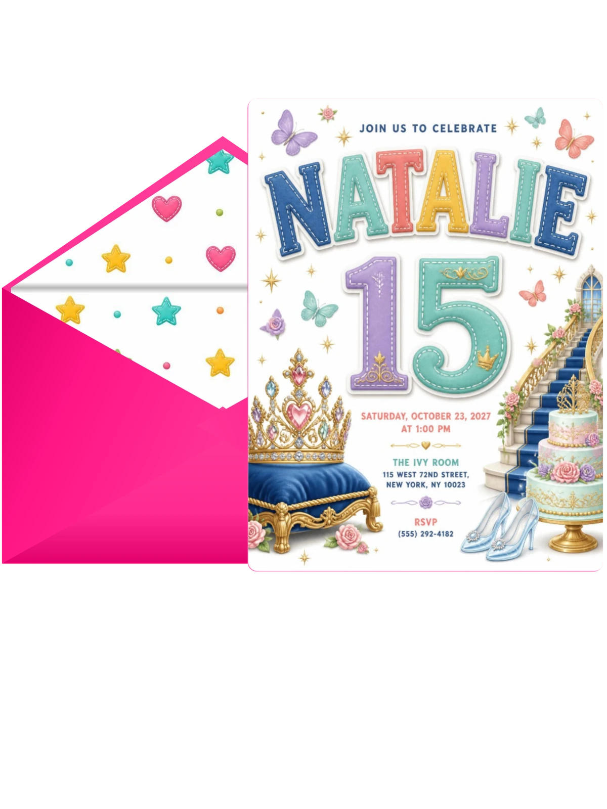 Royal Tiara Quinceañera Invitation