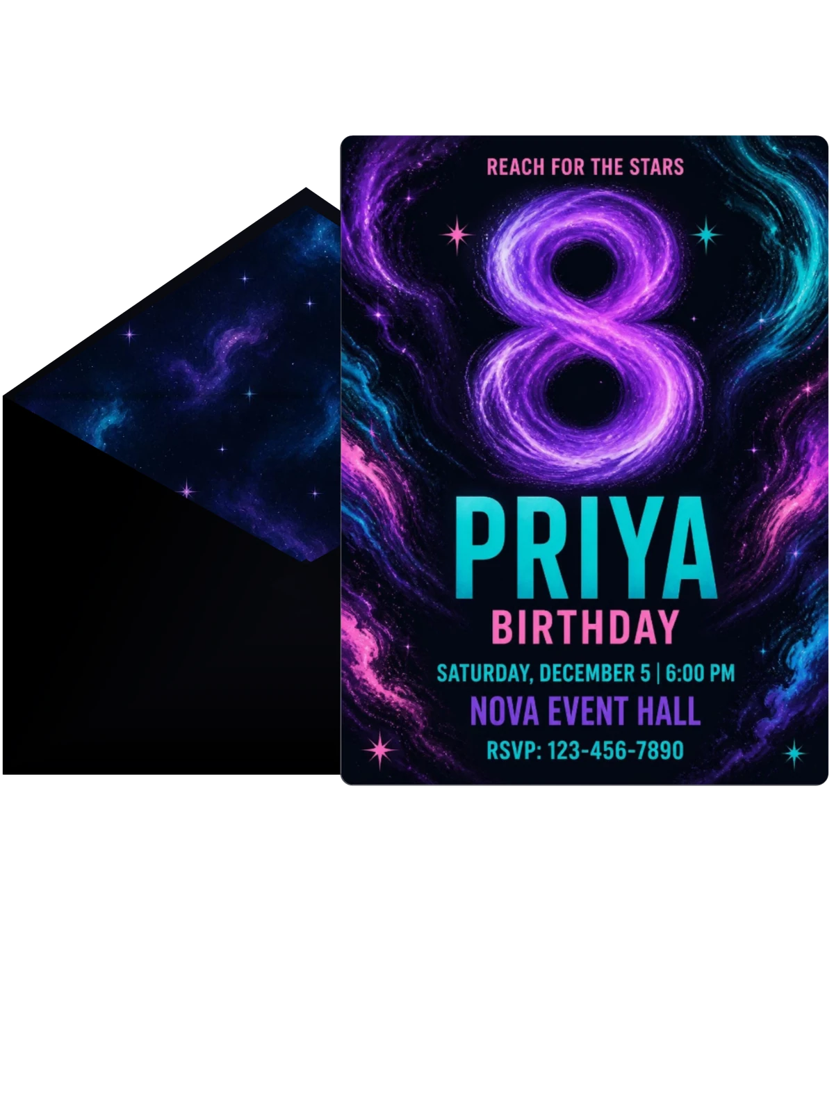 Neon Nebula Galaxy 8th Birthday
