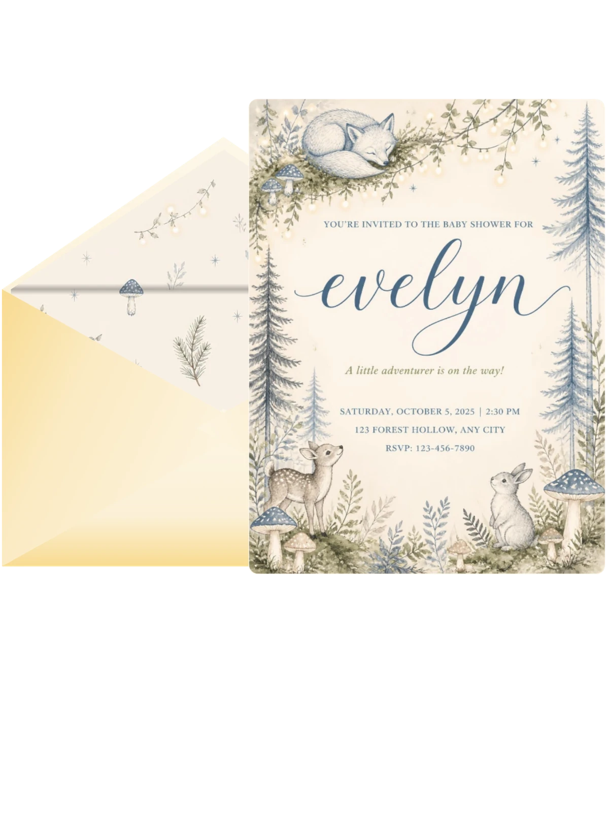 Watercolor Woodland Forest Baby Shower