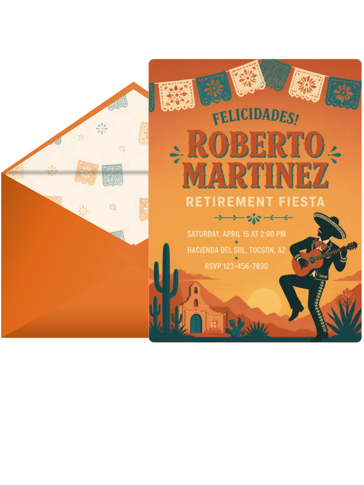 Terracotta Papel Picado Retirement Fiesta