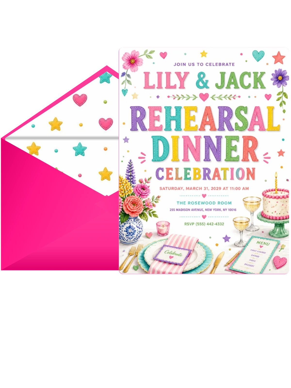 Tablescape Rehearsal Dinner Invitation