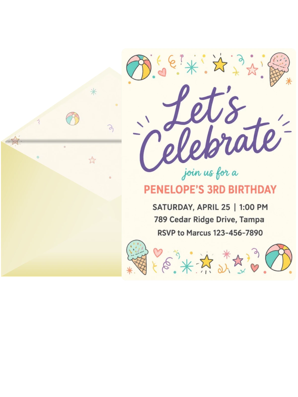 Ice Cream Beach Ball 3rd Birthday