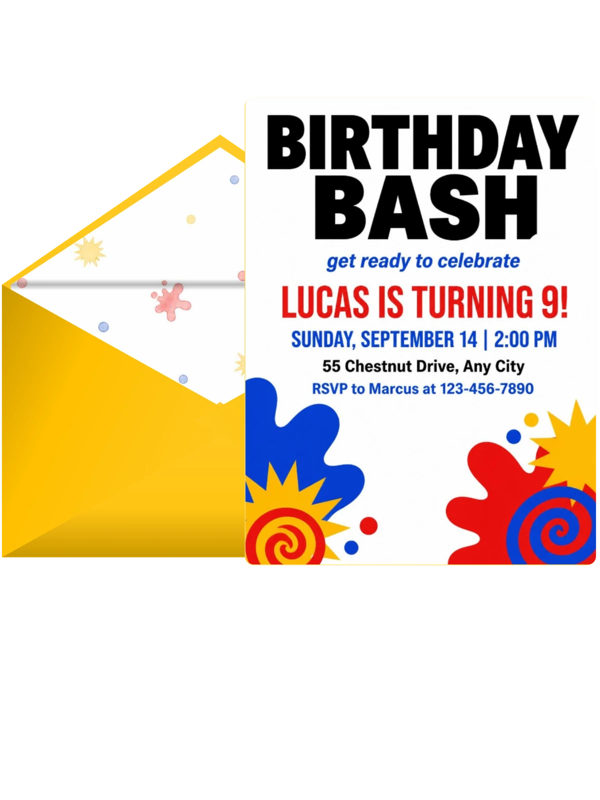 Primary Paint Splatter Birthday Bash