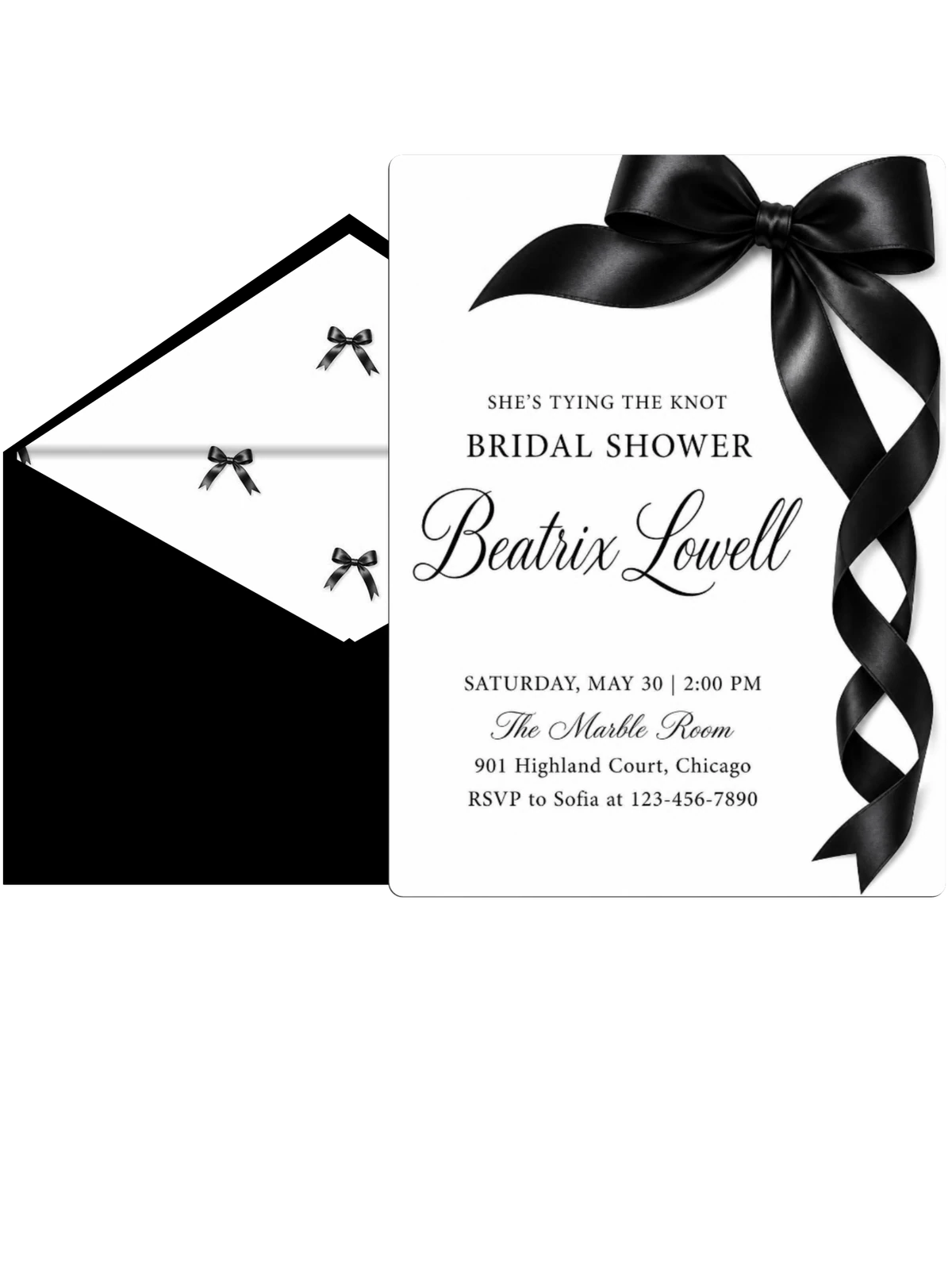 Black Silk Ribbon Bridal Shower