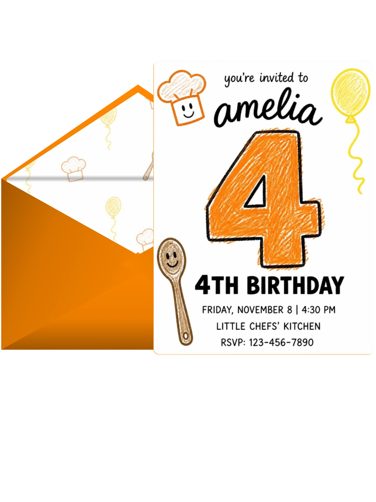 Crayon Baking Kids Birthday Invitation