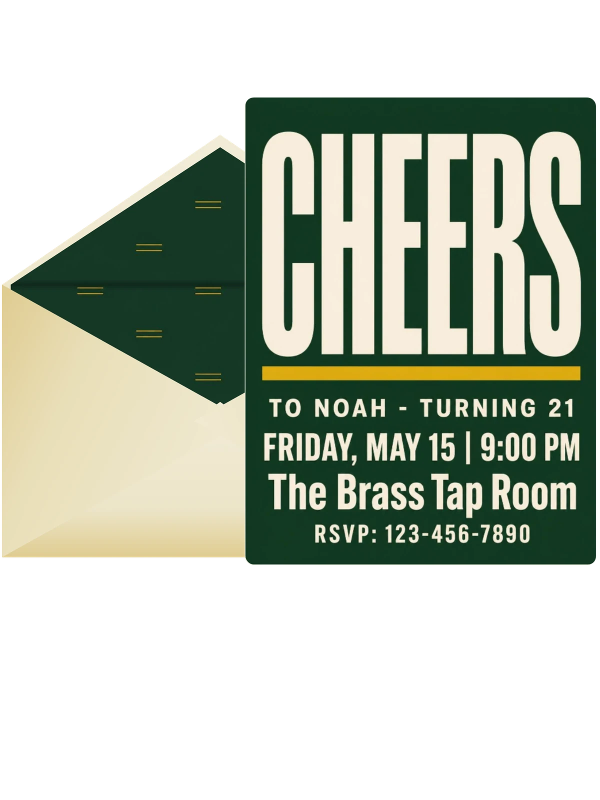 Dark Green Bold Typography 21st Birthday