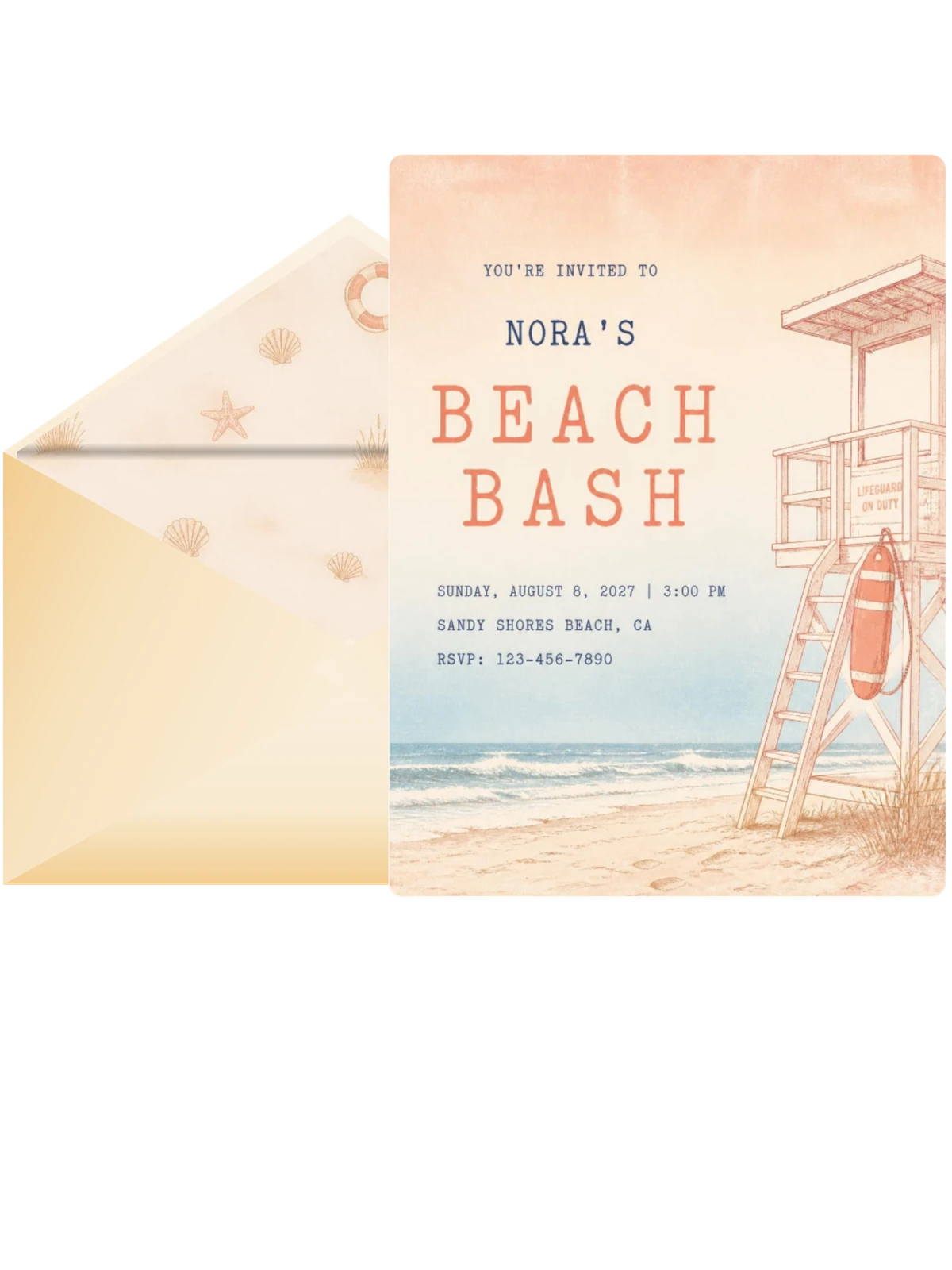 Vintage Etched Lifeguard Beach Party