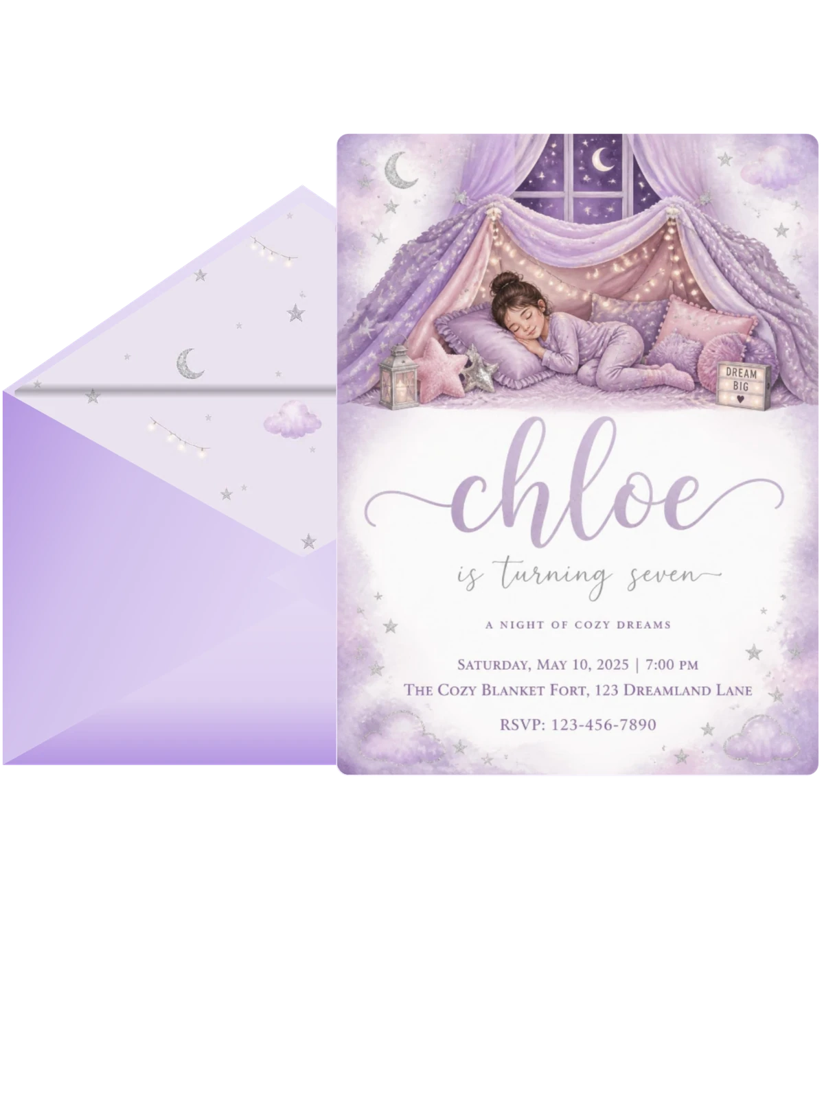 Lavender Watercolor Blanket Fort Sleepover