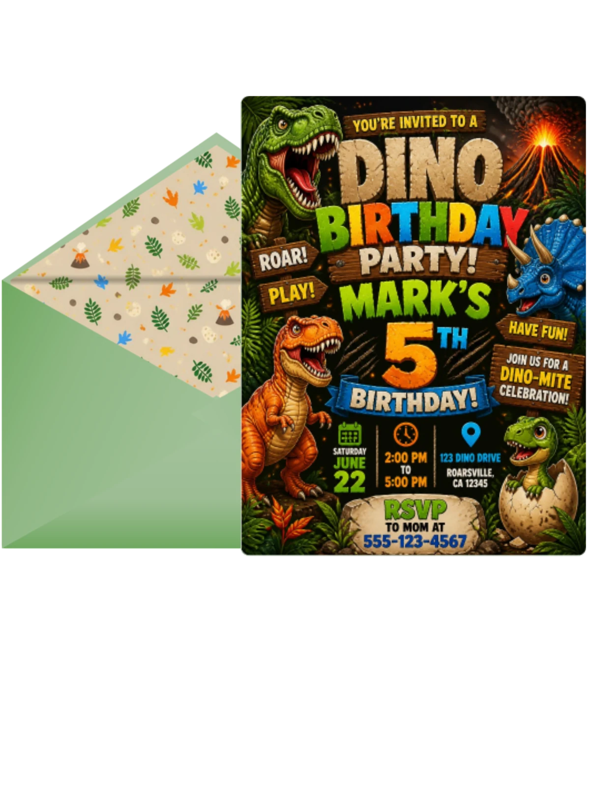 Dino-Mite Volcano 5th Birthday Roar
