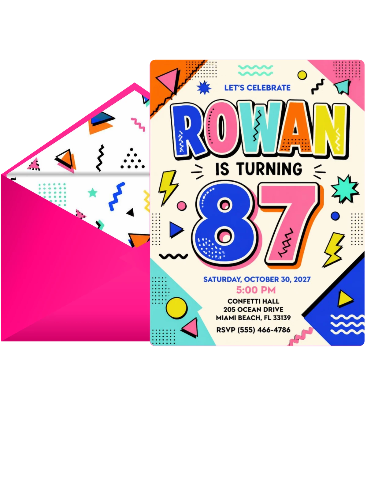 Memphis Pop 87th Birthday Invitation