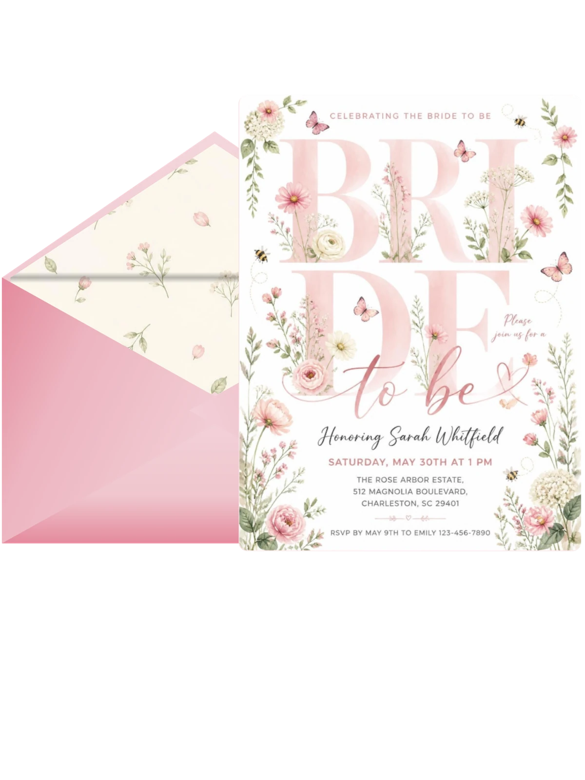 Blush Floral Watercolor Bridal Shower