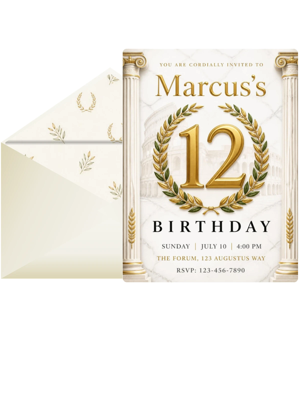 Roman Coliseum Laurel Wreath 12th Birthday