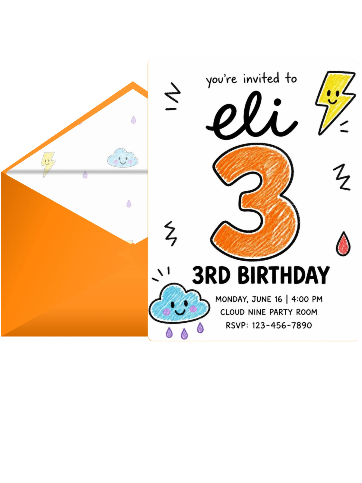 Crayon Weather Motif 3rd Birthday