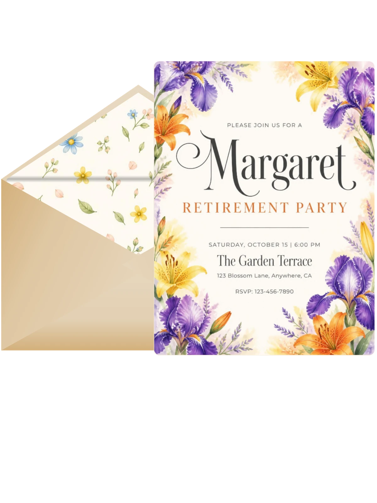 Botanical Retirement Party Invitation