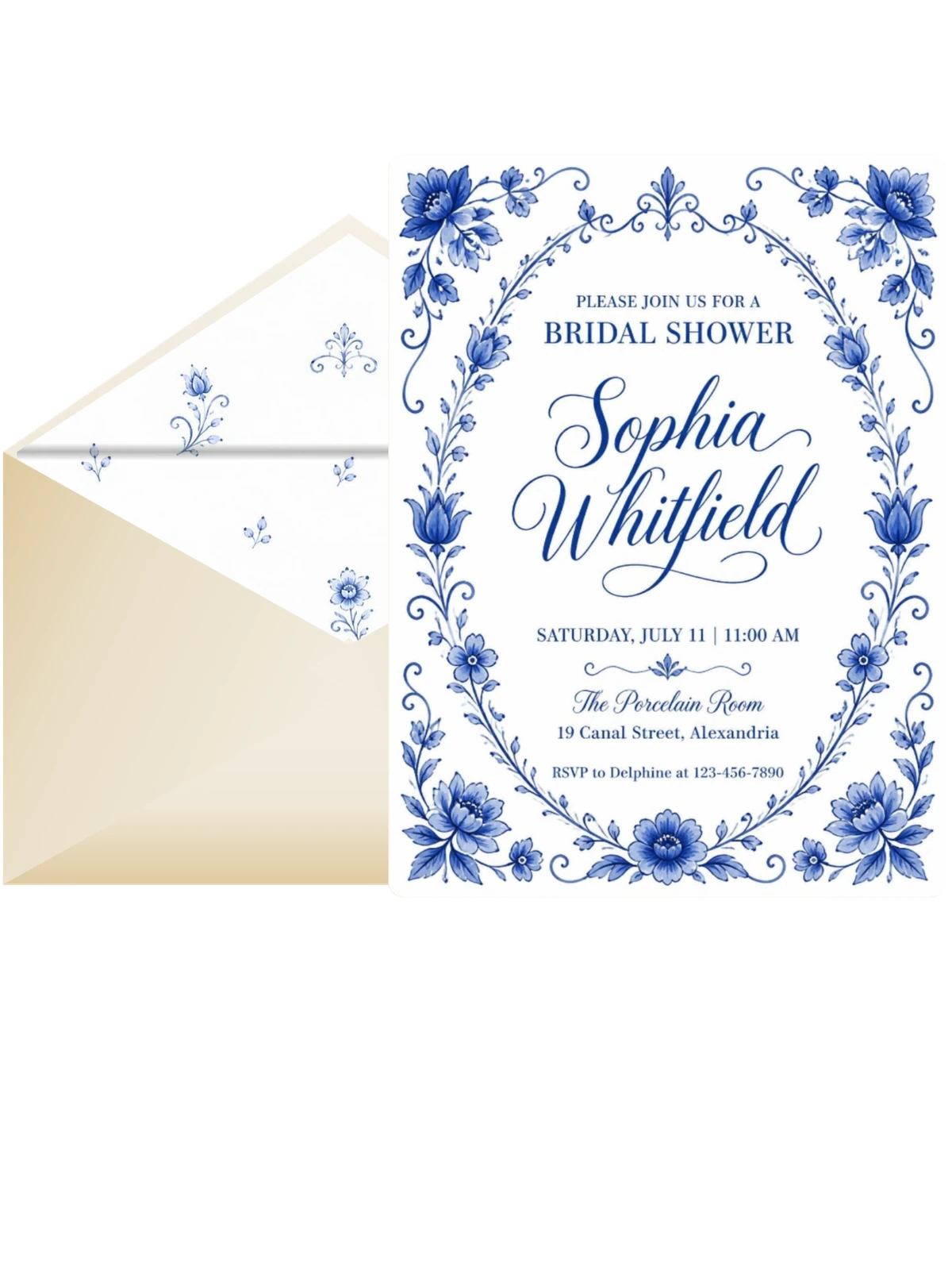 Delft Blue Porcelain Bridal Shower