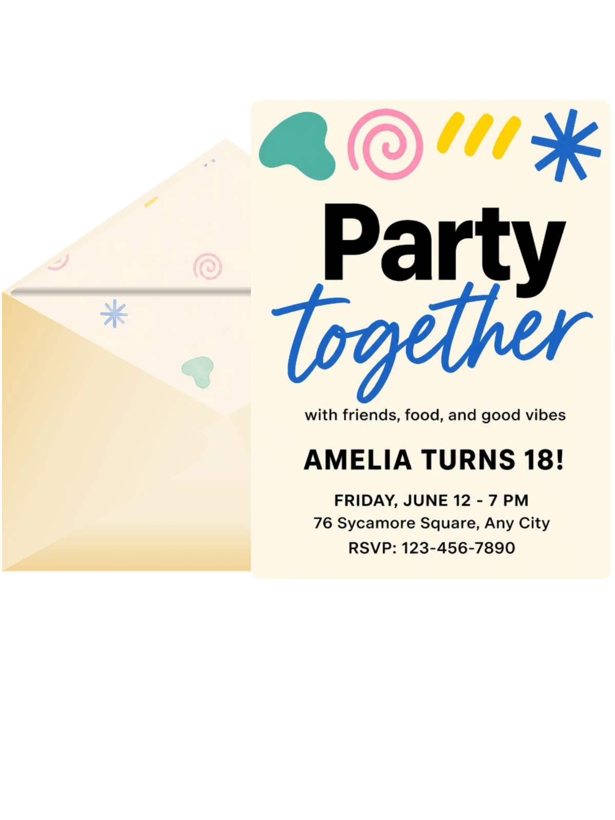 Abstract Geometric Bright Birthday Invitation