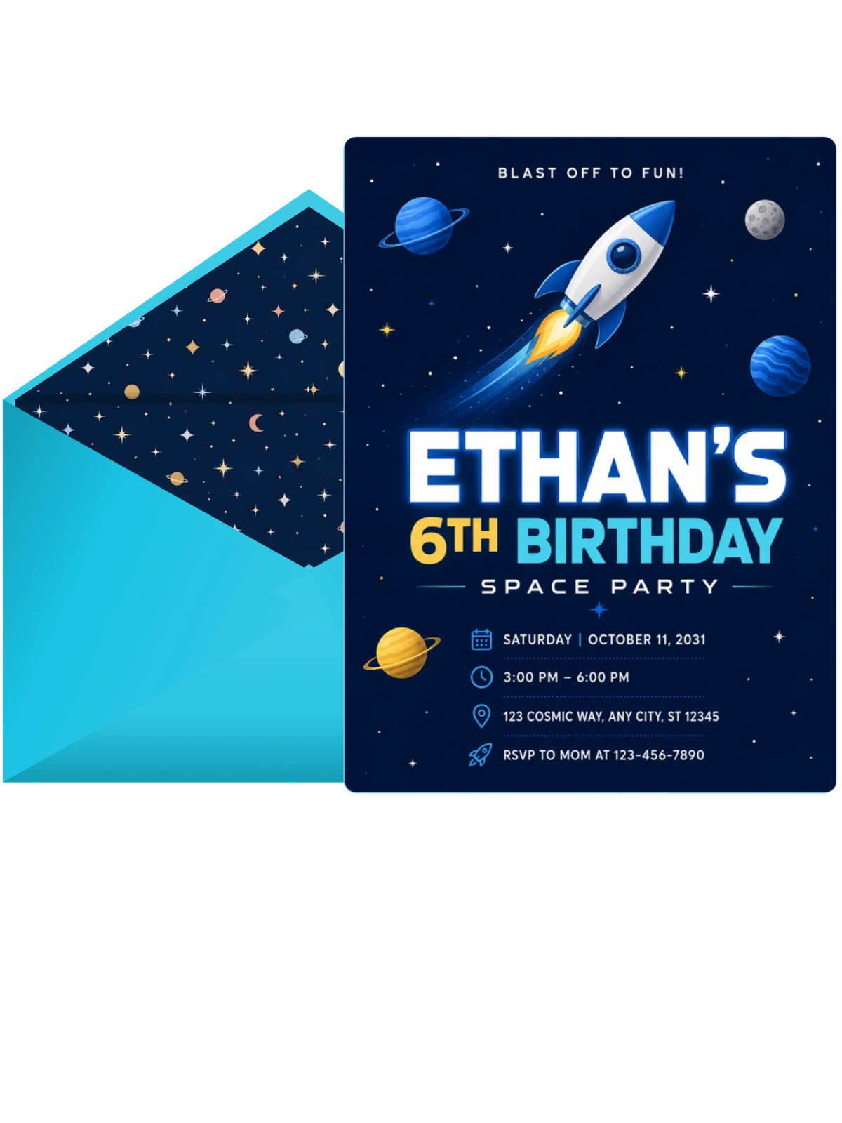 Cosmic Rocket Ship 6th Birthday Celebration