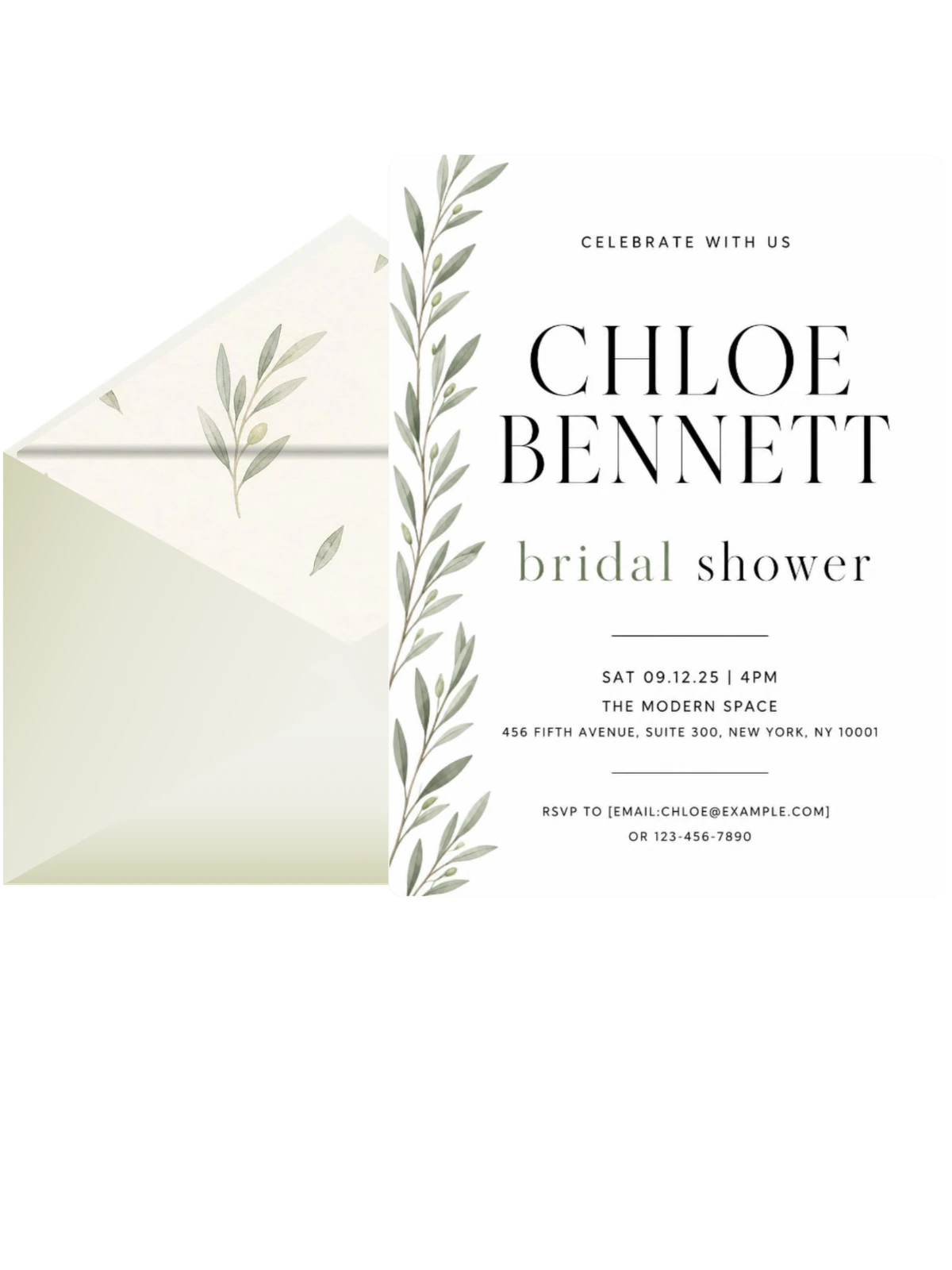 Serene Olive Branch Bridal Shower