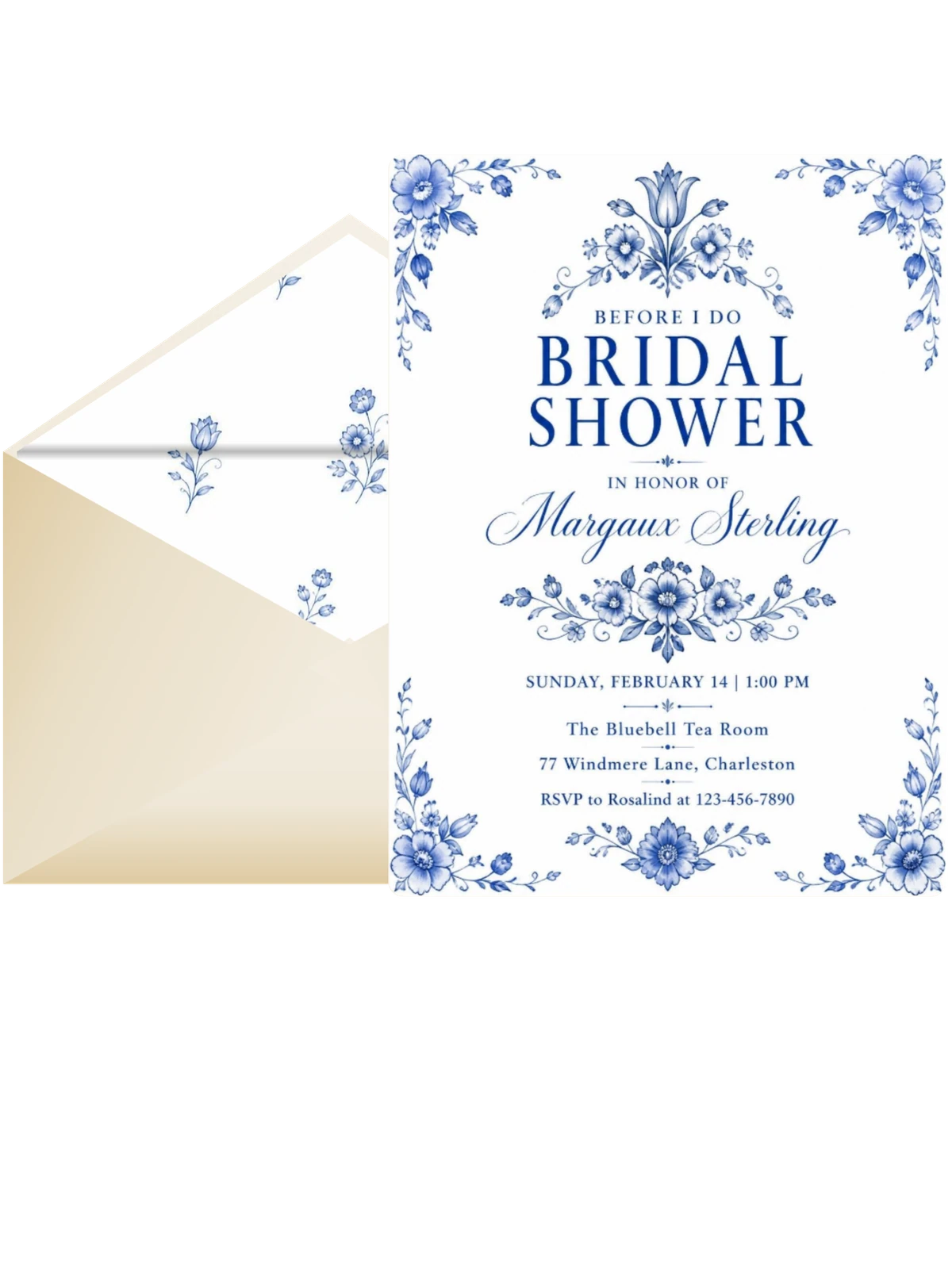 Blue Delft Floral Bridal Shower