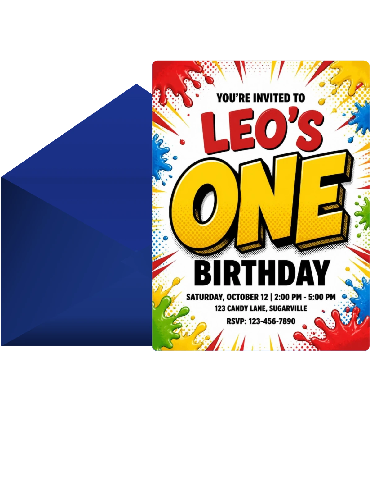 Comic Book Paint Splatter 1st Birthday