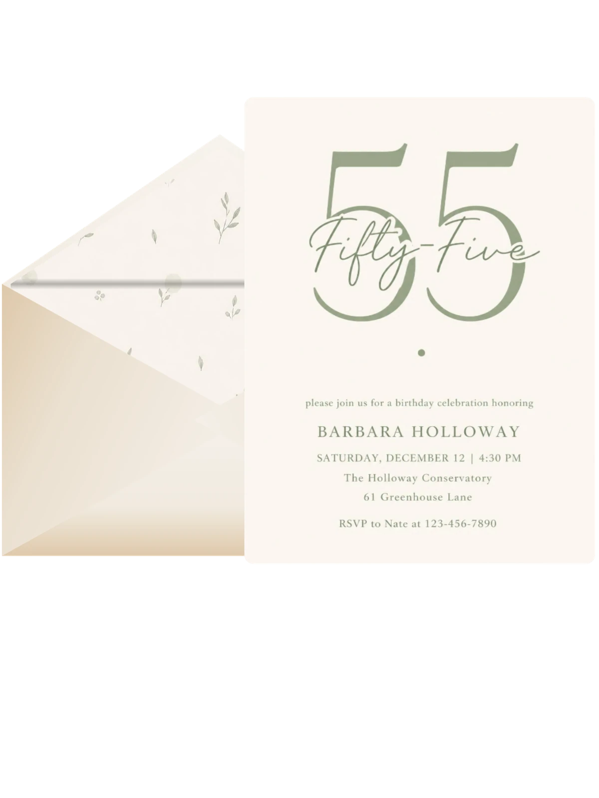 Sage Green Sans Serif Milestone Birthday