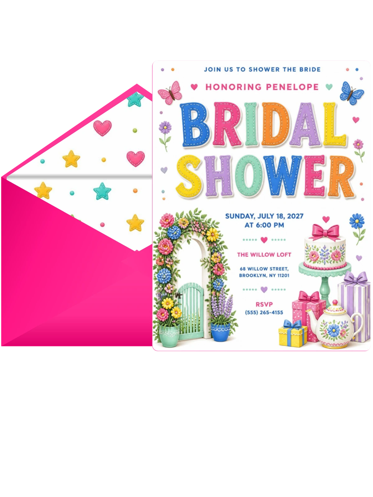 Floral Arch Bridal Shower Invitation