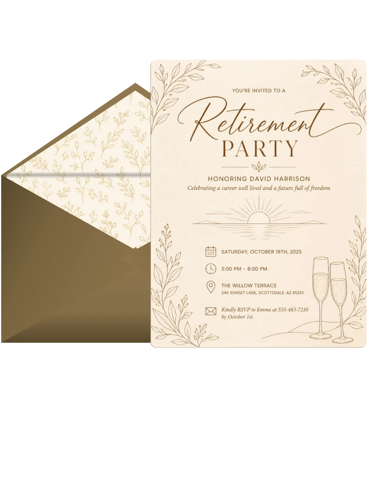 Willow Sunset Retirement Party Invitation