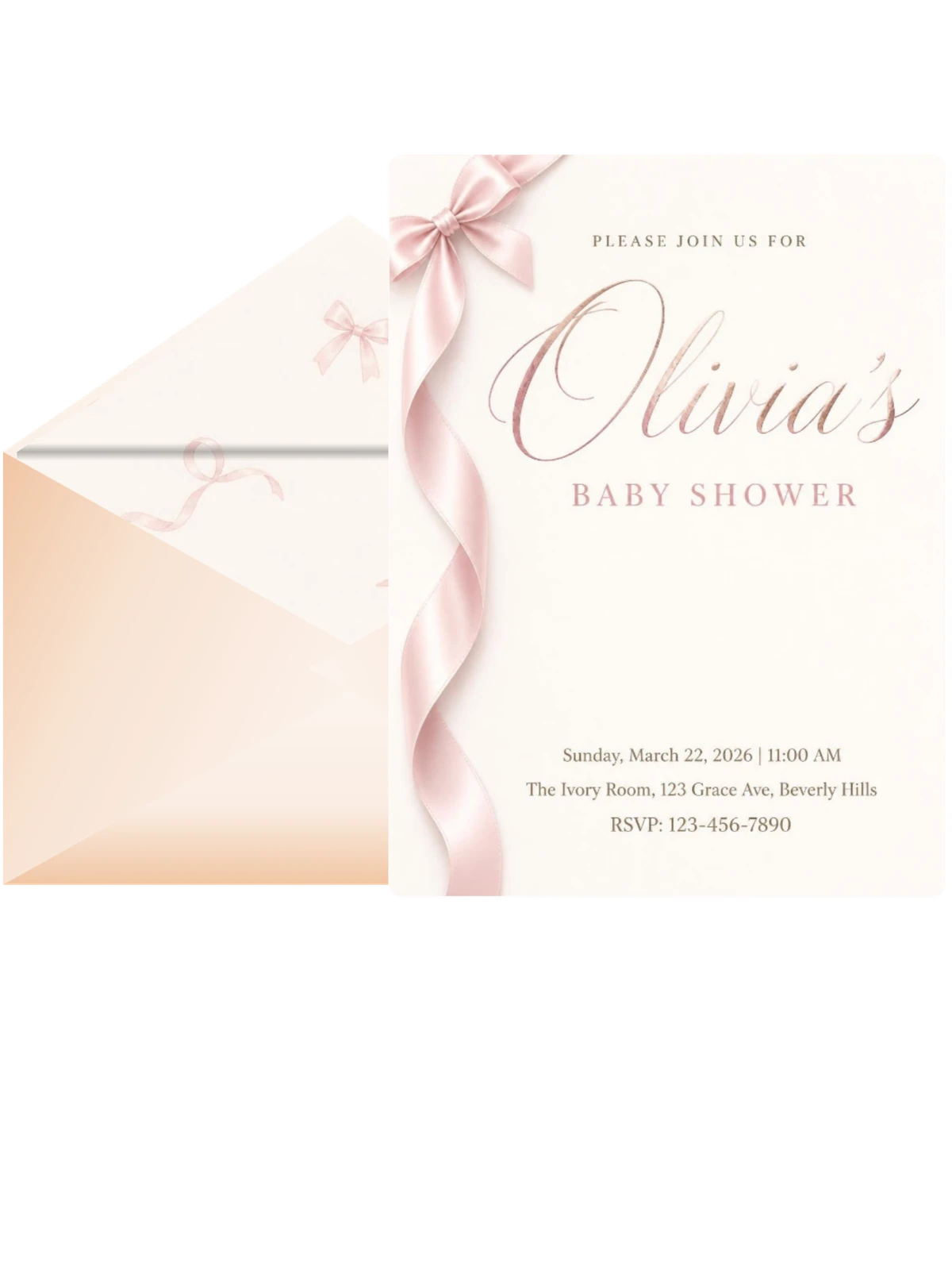 Dusty Rose Silk Ribbon Baby Shower