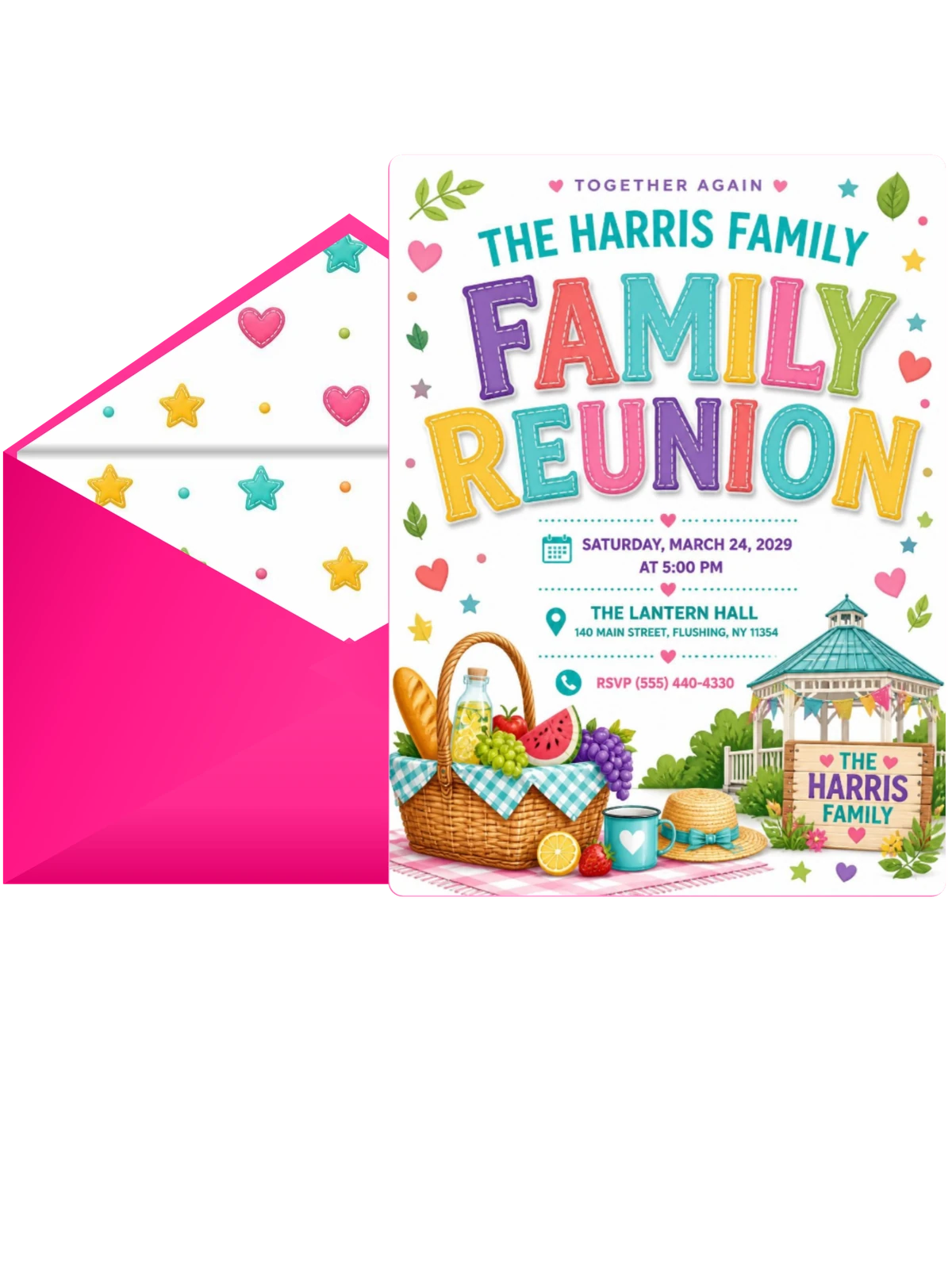 Picnic Basket Family Reunion Invitation