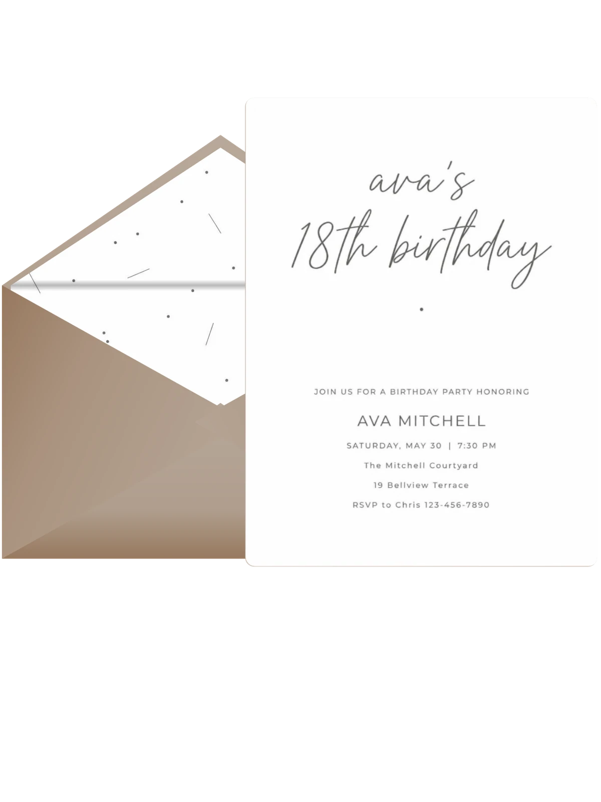 Minimalist Black and White Birthday
