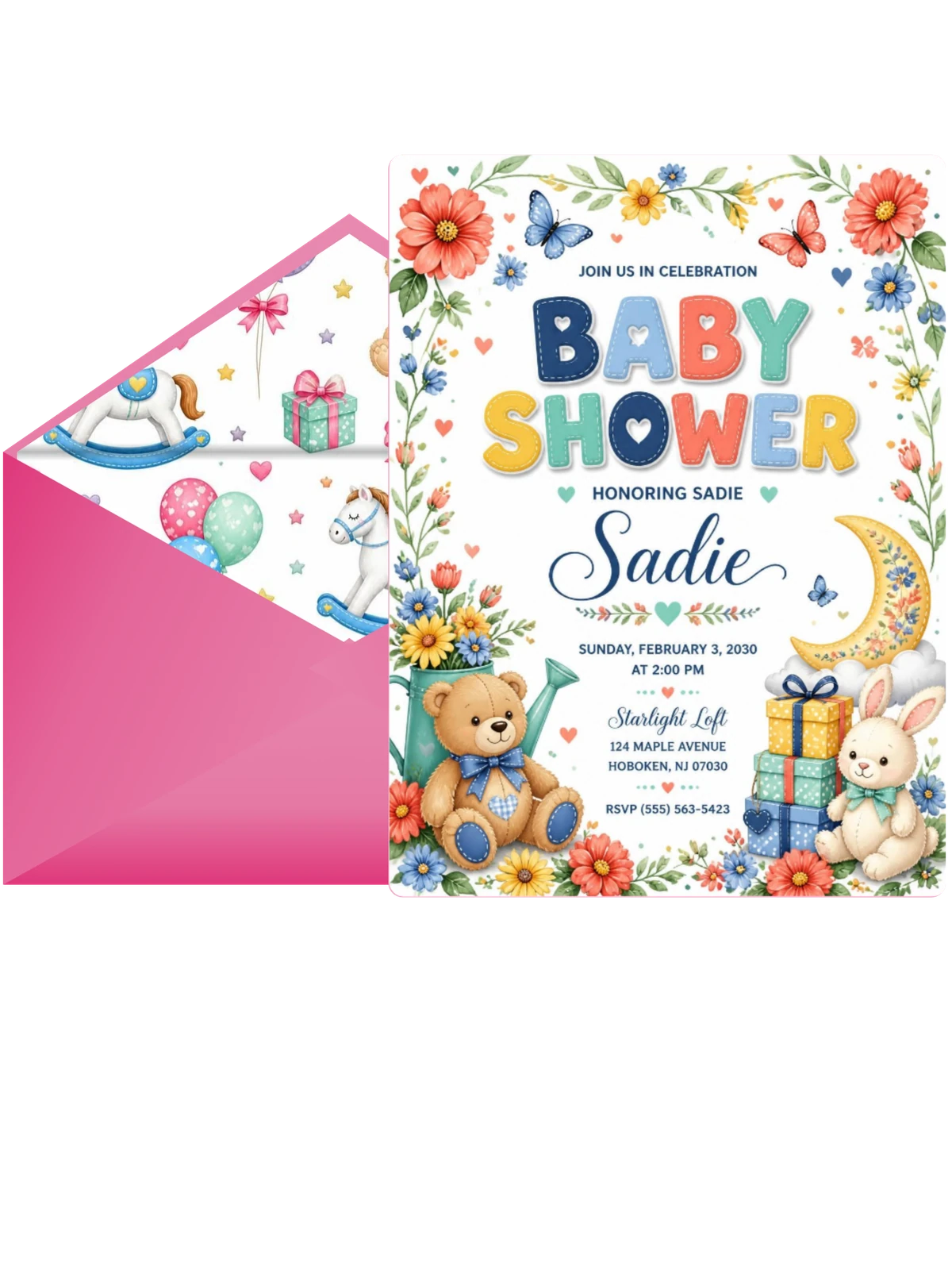 Whimsical Creatures Baby Shower Invitation