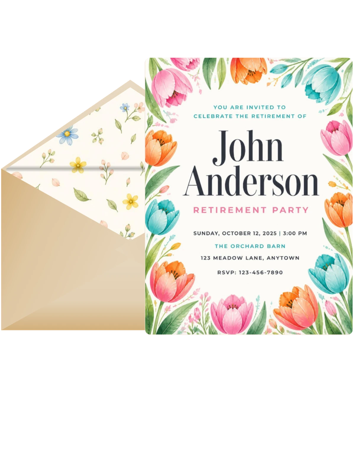 Tulip Retirement Party Invitation