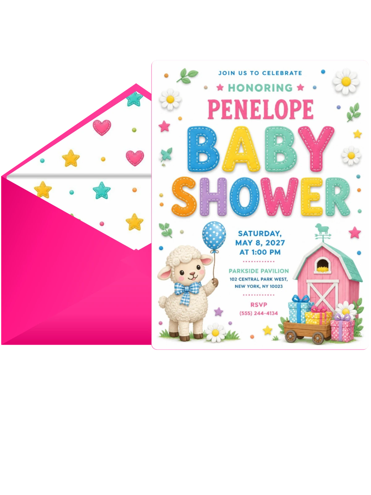 Baby Lamb Baby Shower Invitation