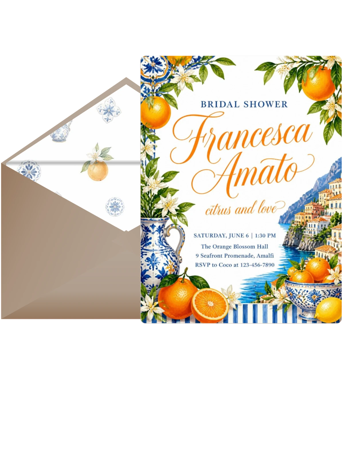 Amalfi Citrus Ceramic Bridal Shower