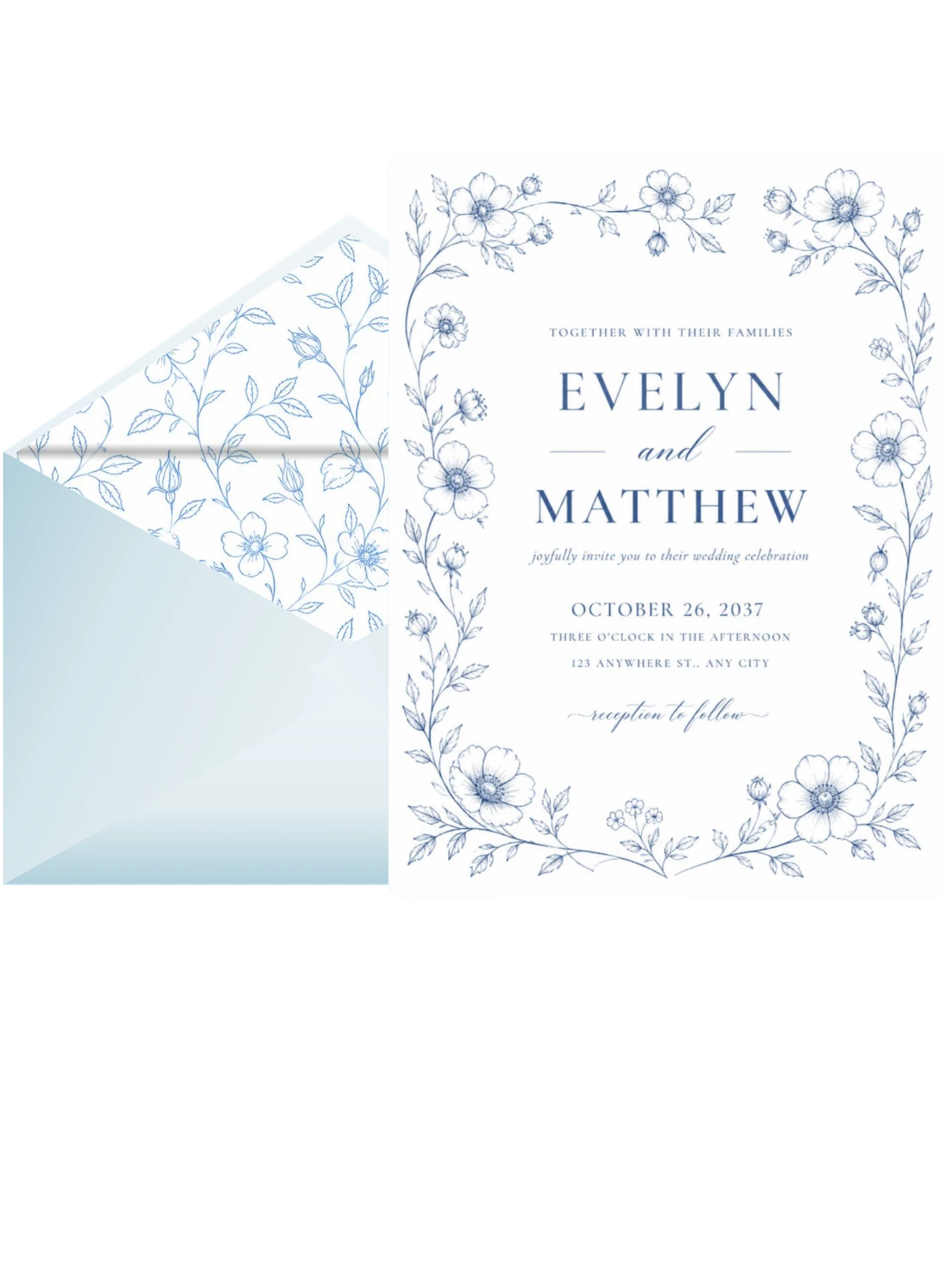 Navy Anemone Wedding Elegance