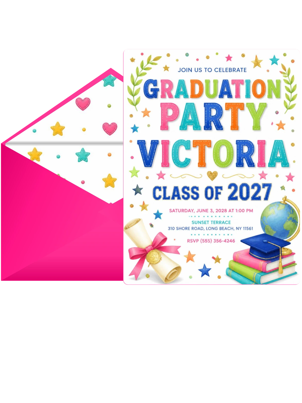 Diploma Scroll Graduation Party Invitation