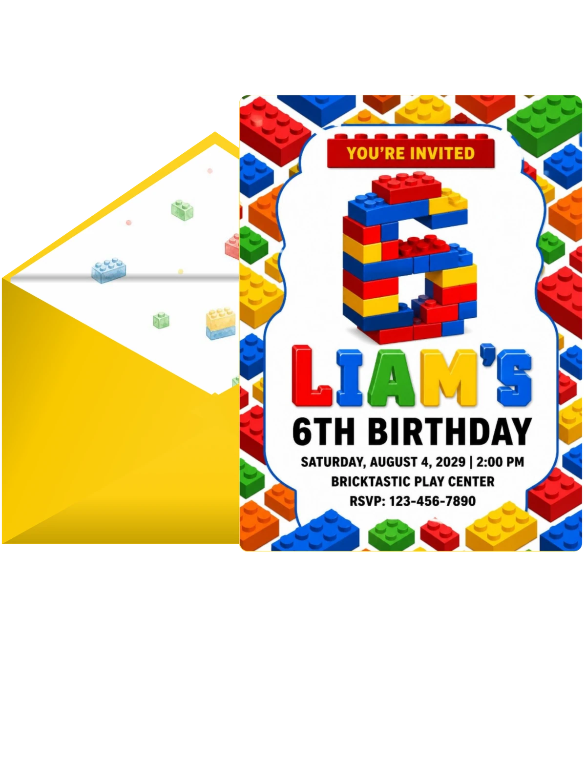 Primary Color Building Block 6th Birthday