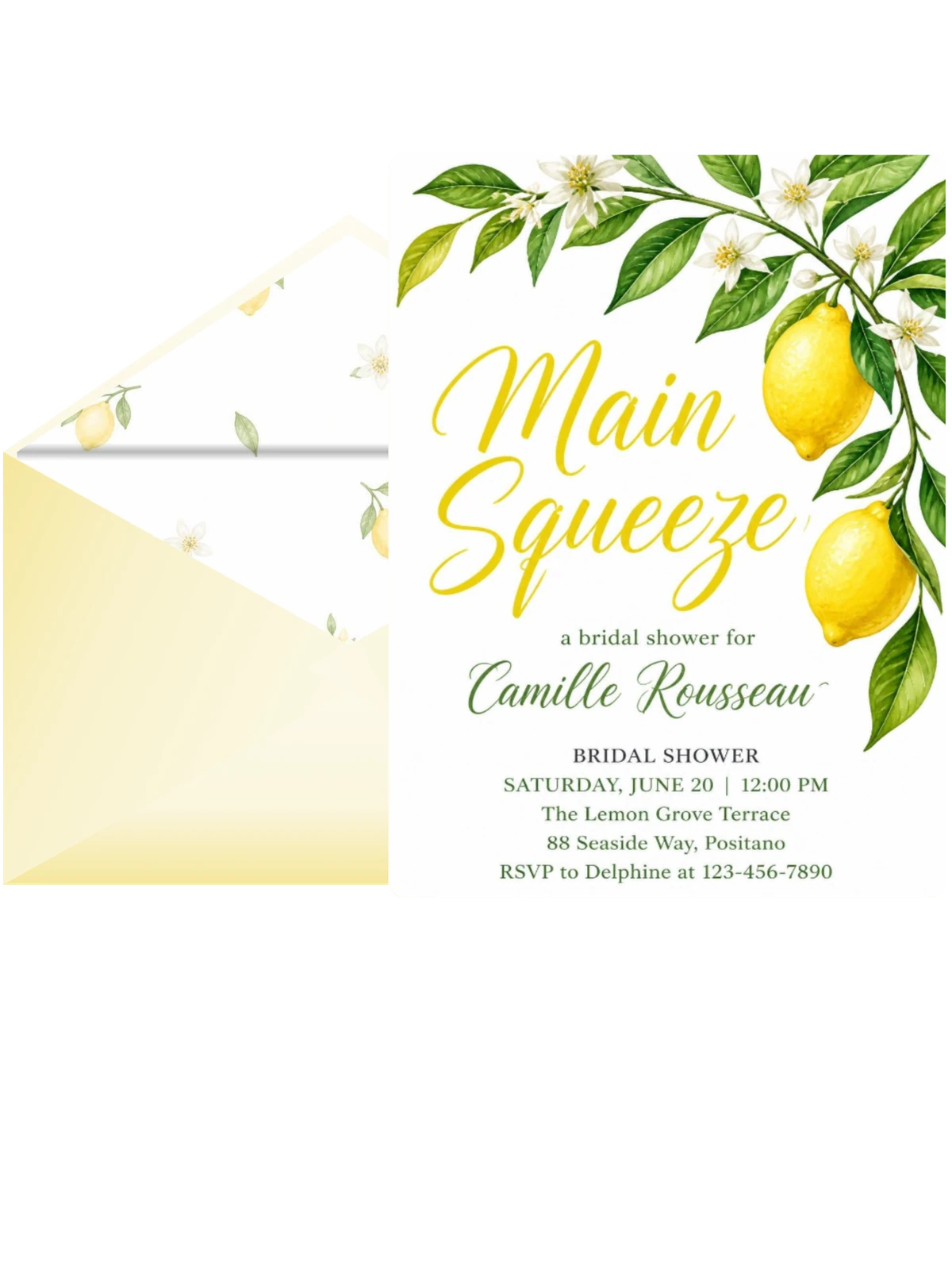 Watercolor Lemon Branch Bridal Shower
