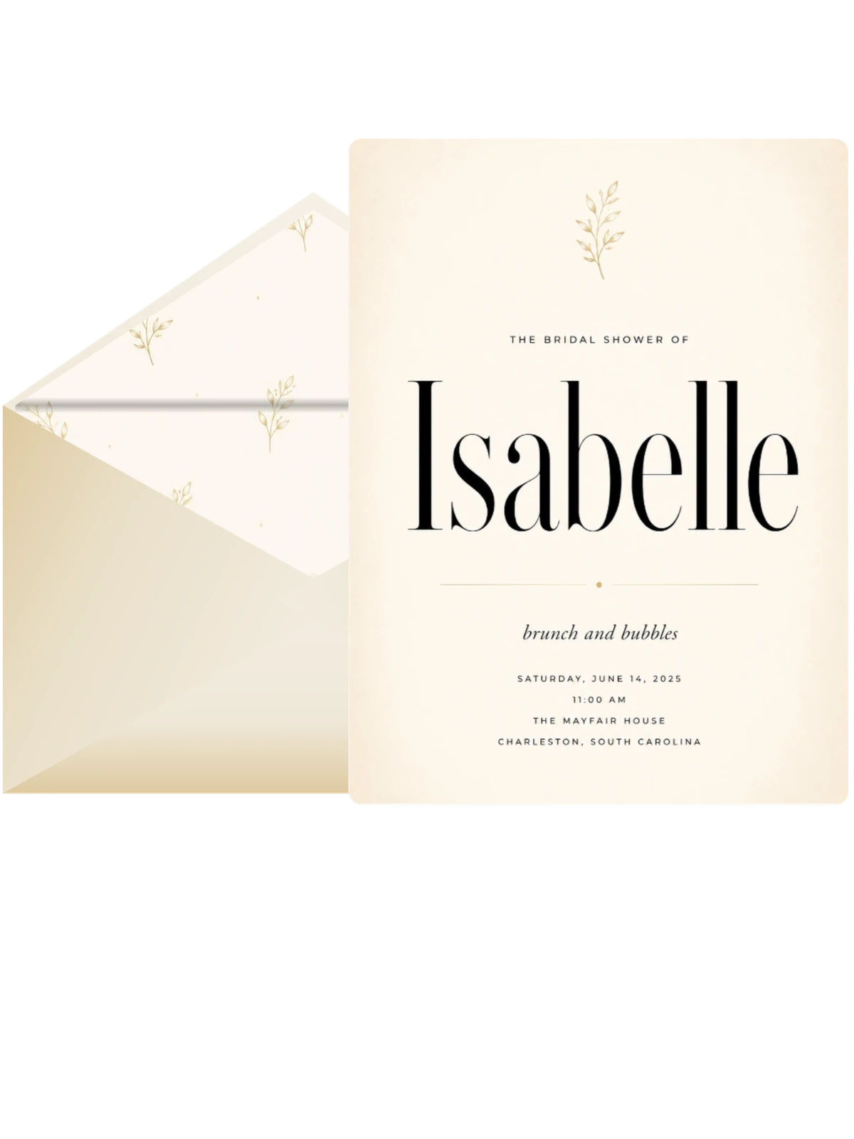 Gold Botanical Cream Bridal Shower