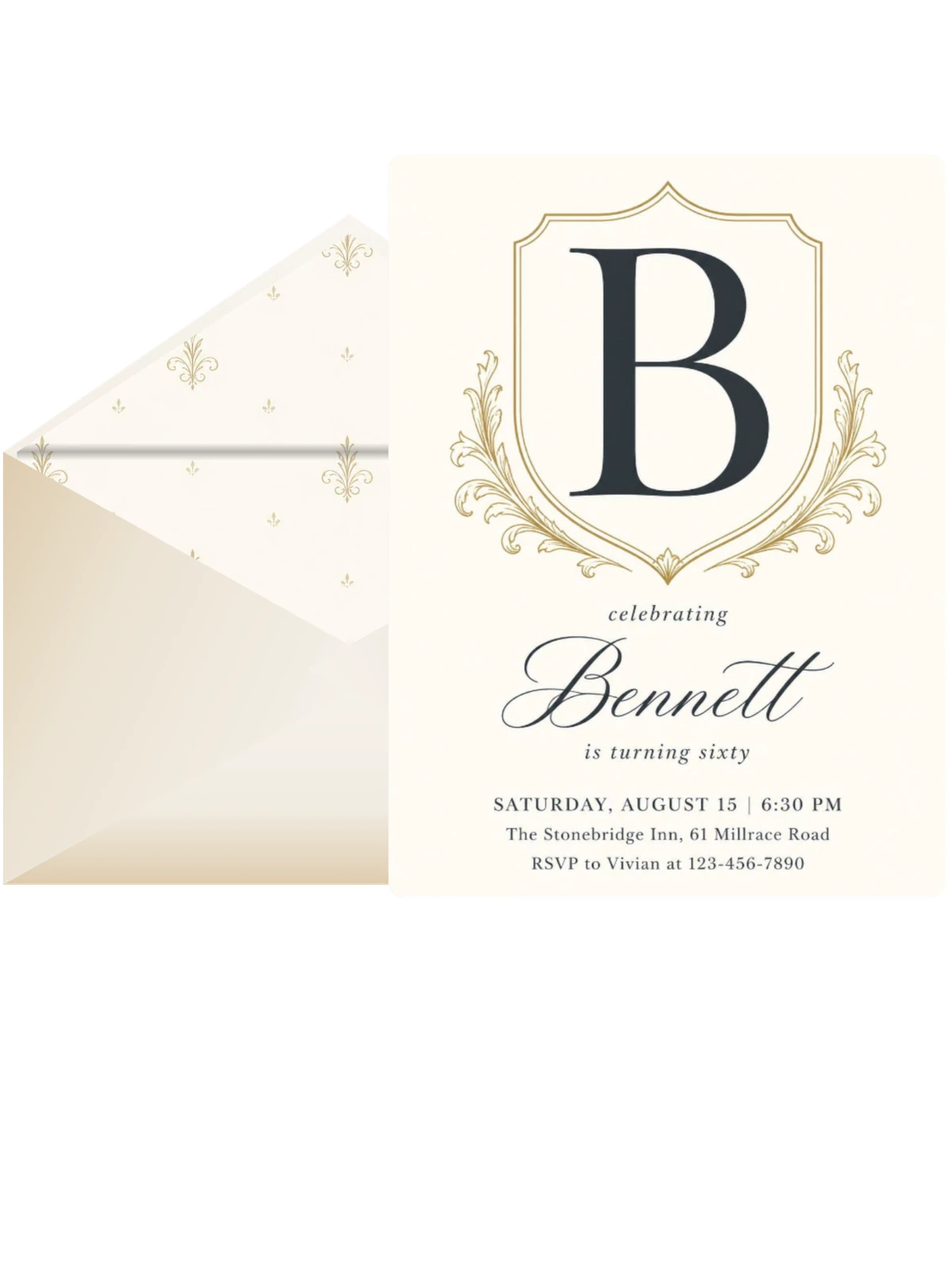 Gold Crest Serif 60th Birthday