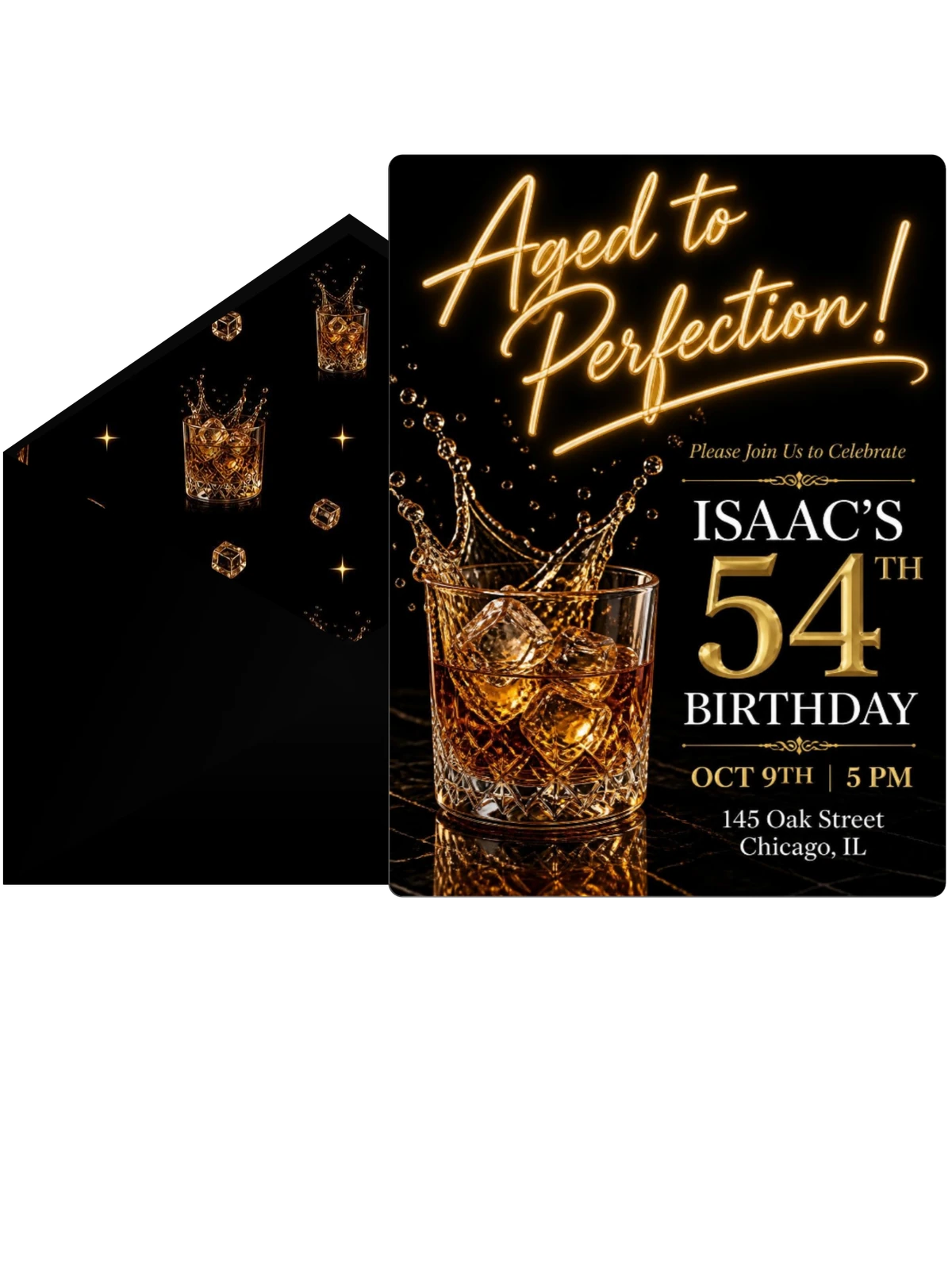 Aged to Perfection 54th Birthday Invitation