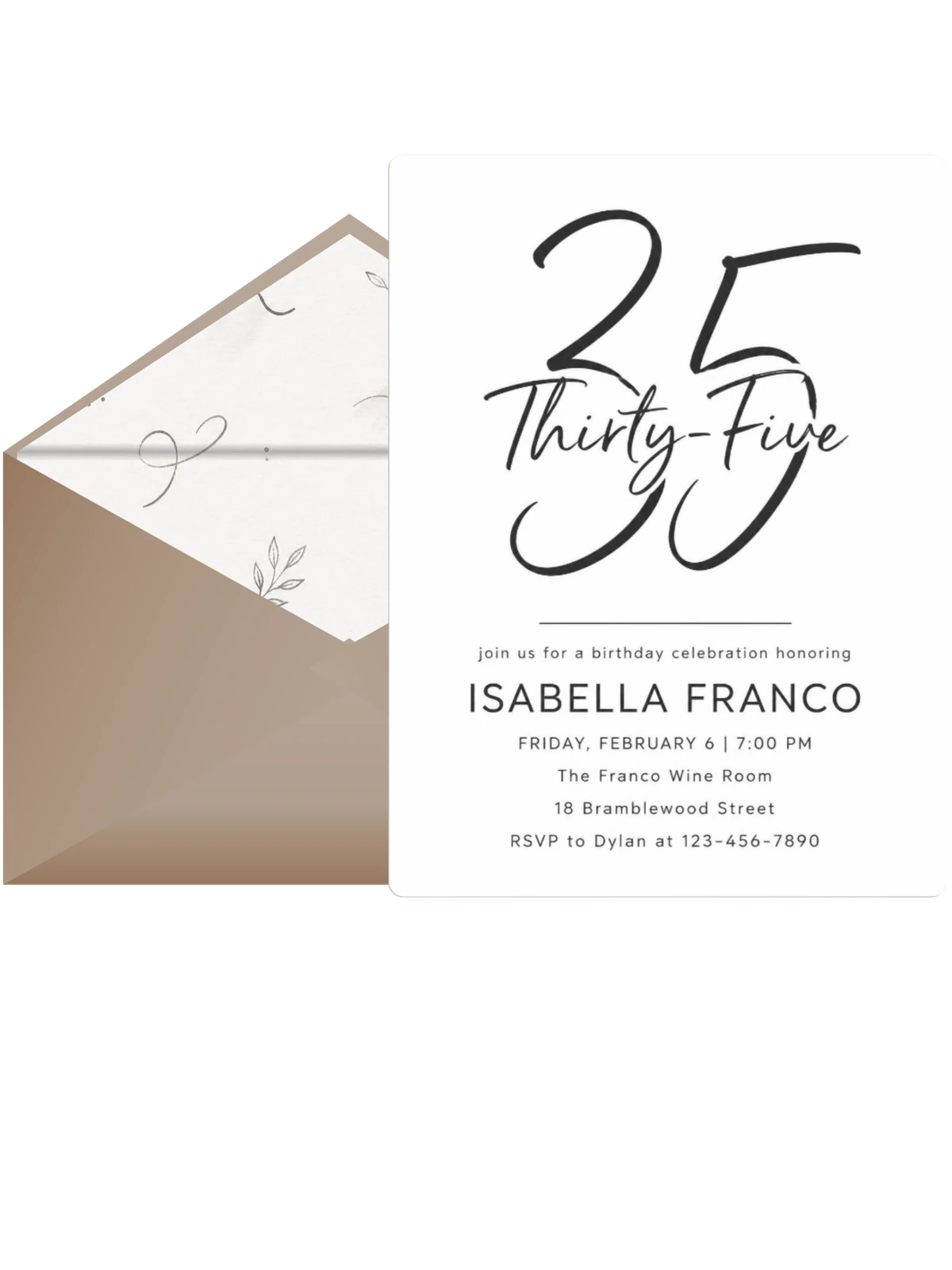 Minimalist Script Milestone Birthday Invitation