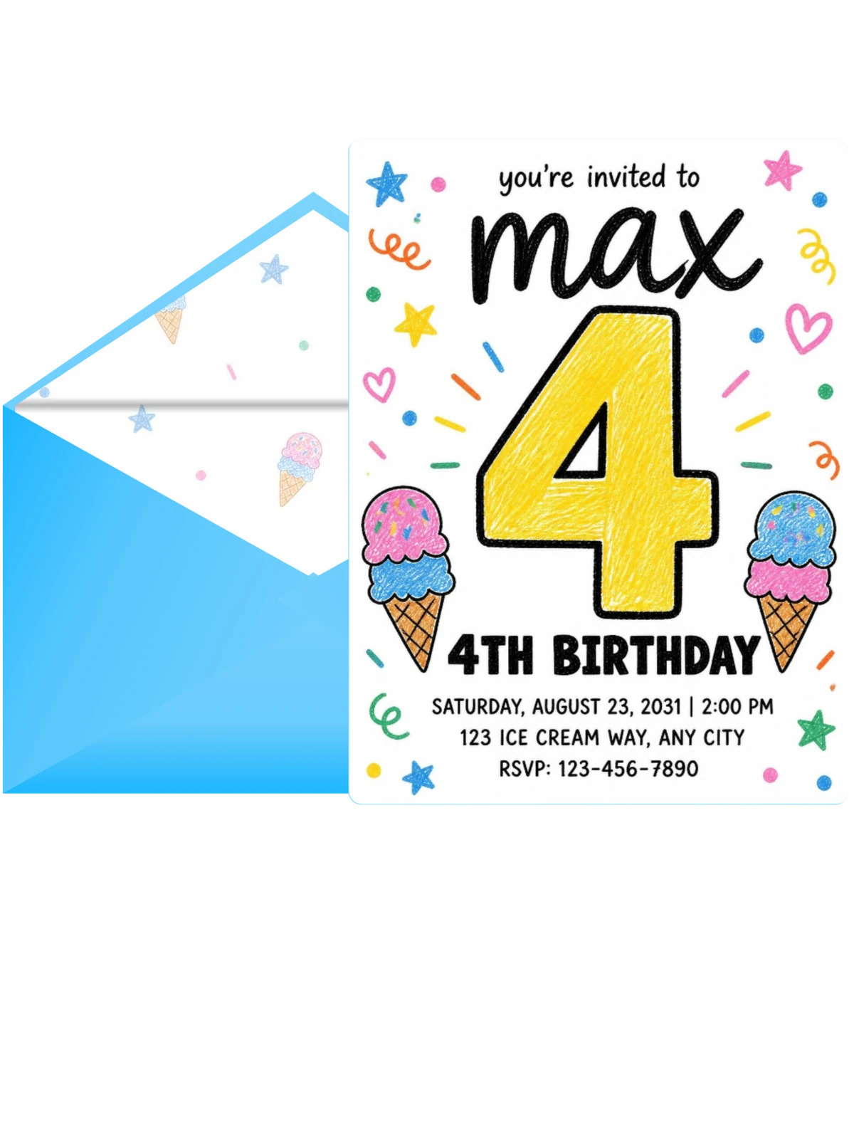 Crayon Ice Cream 4th Birthday