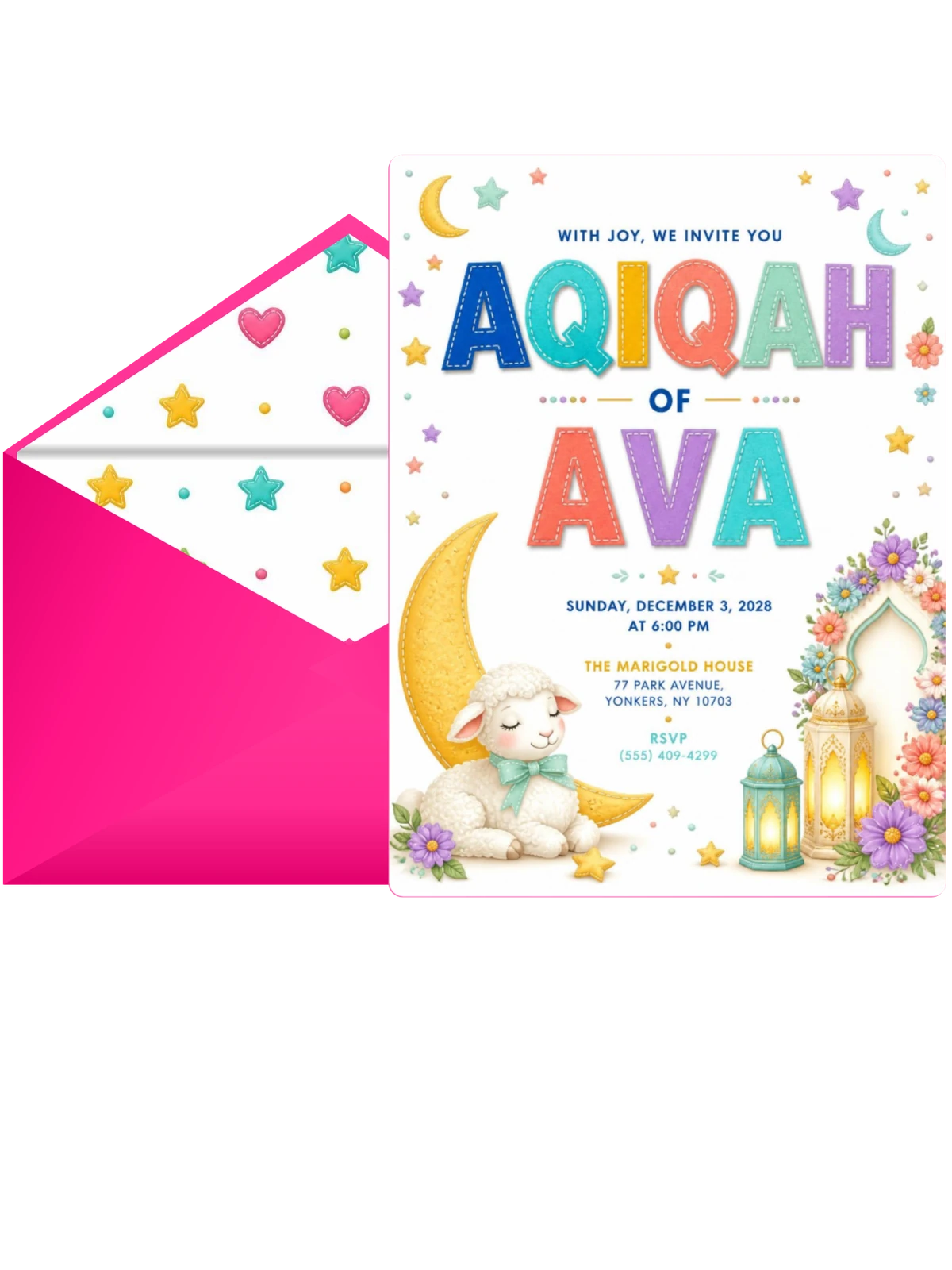 Sleeping Baby Aqiqah Invitation