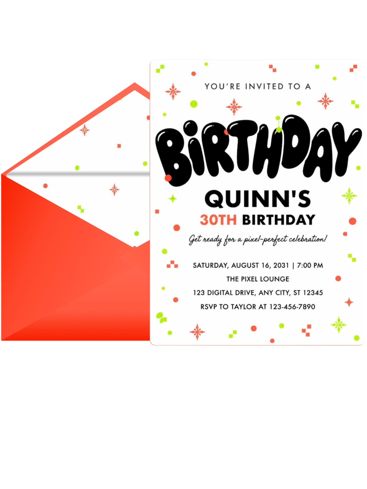 Retro Arcade 30th Birthday Invitation