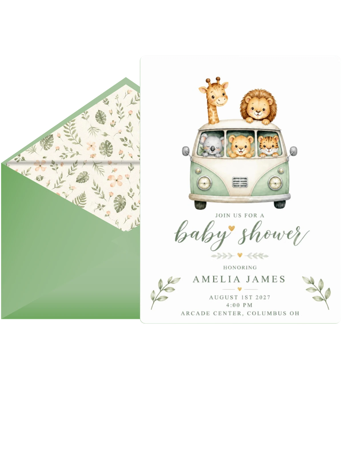 Safari Camper Critters Baby Shower